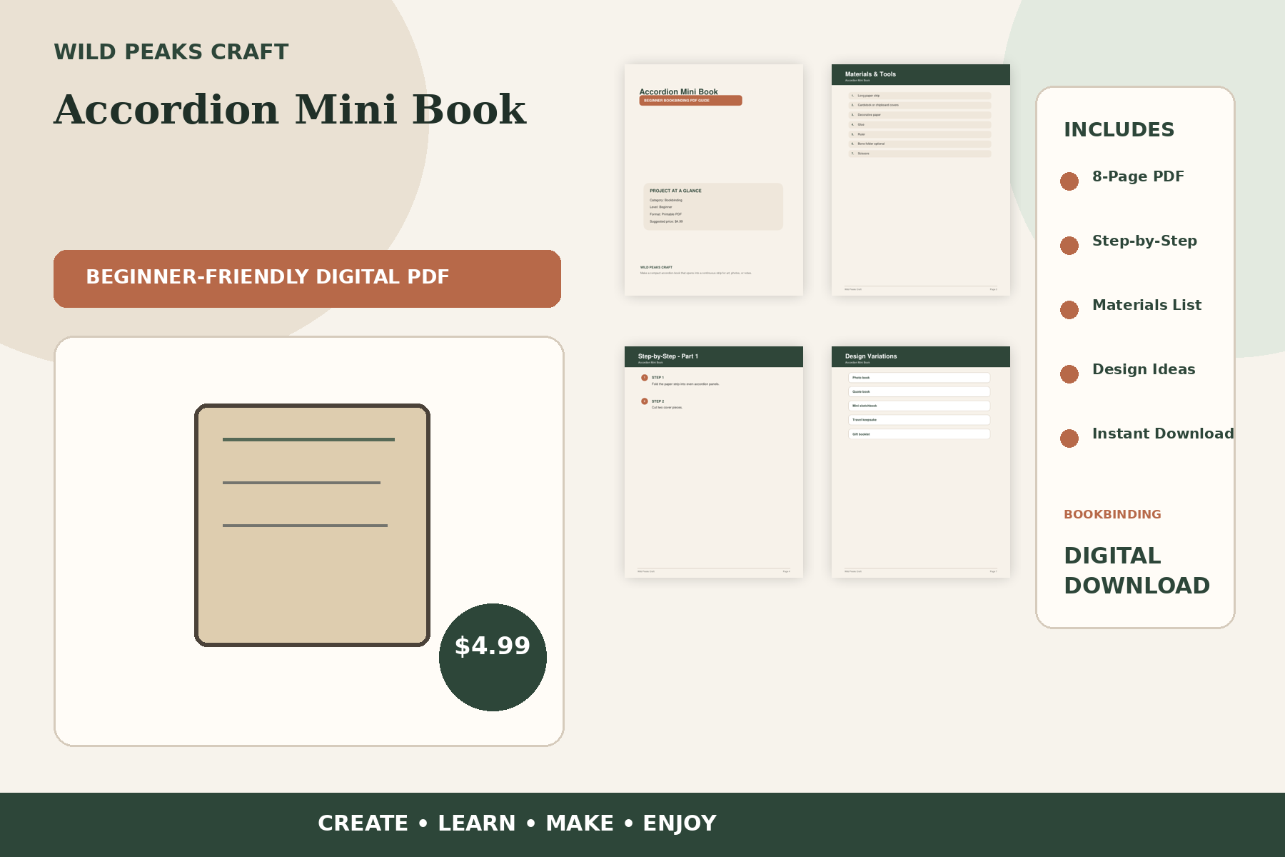 Product preview for Accordion Mini Book