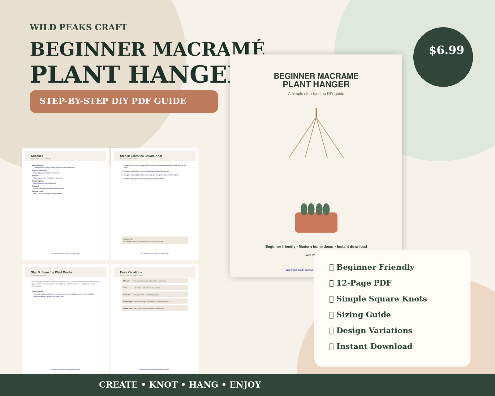 Product preview for Beginner Macramé Plant Hanger