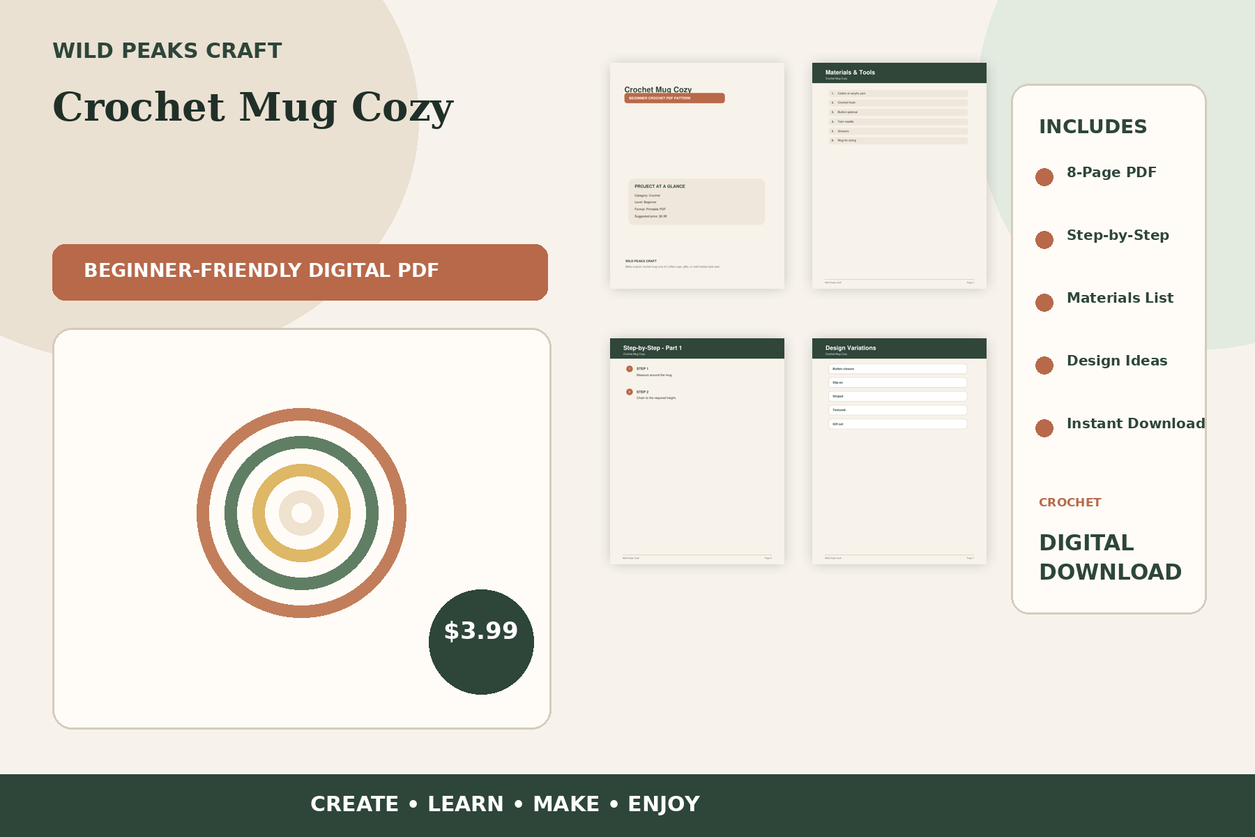Product preview for Crochet Mug Cozy