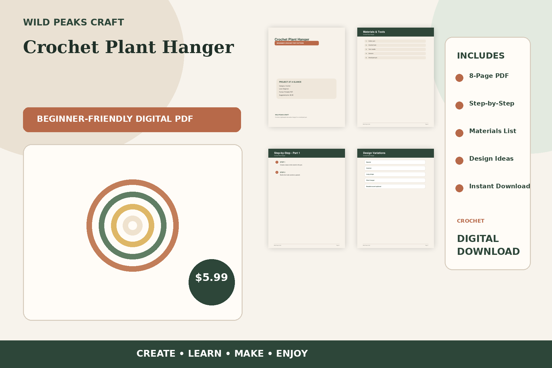 Product preview for Crochet Plant Hanger