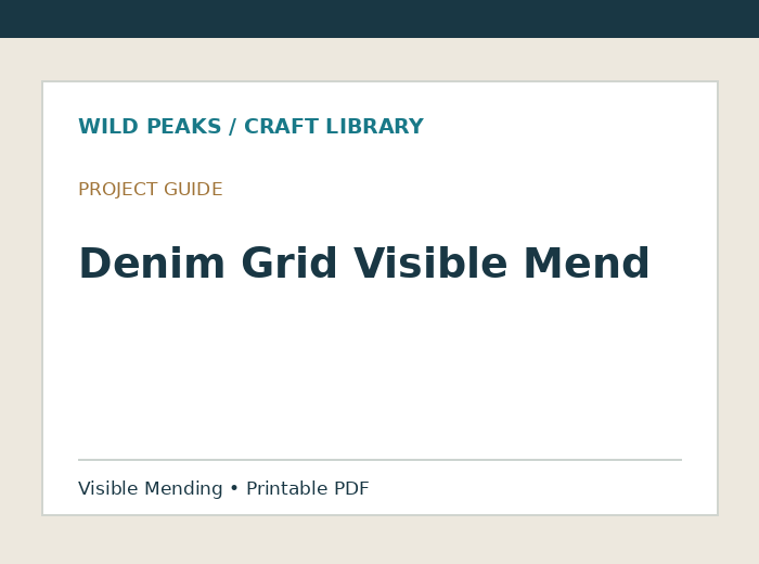 Preview of Denim Grid Visible Mend