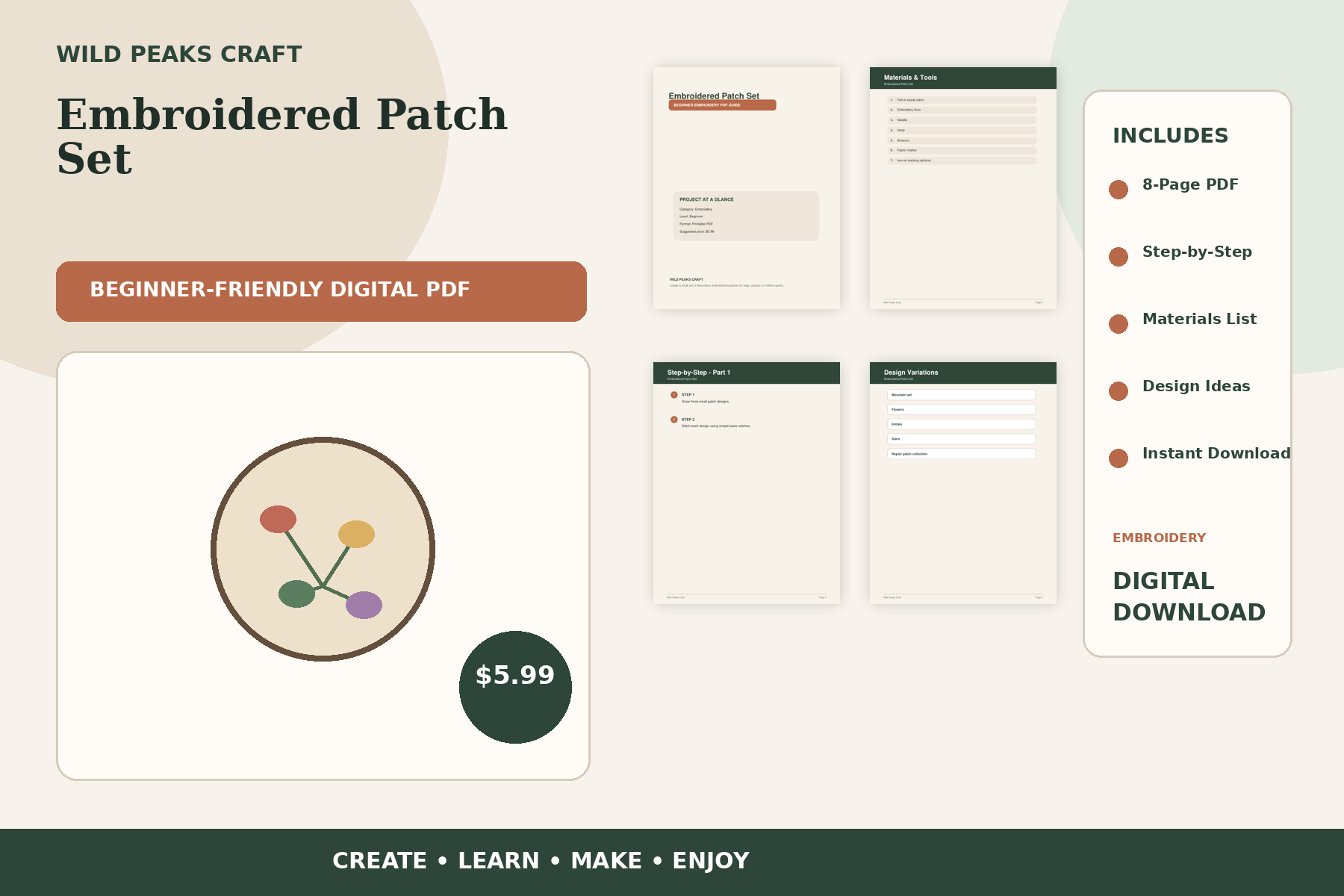 Product preview for Embroidered Patch Set