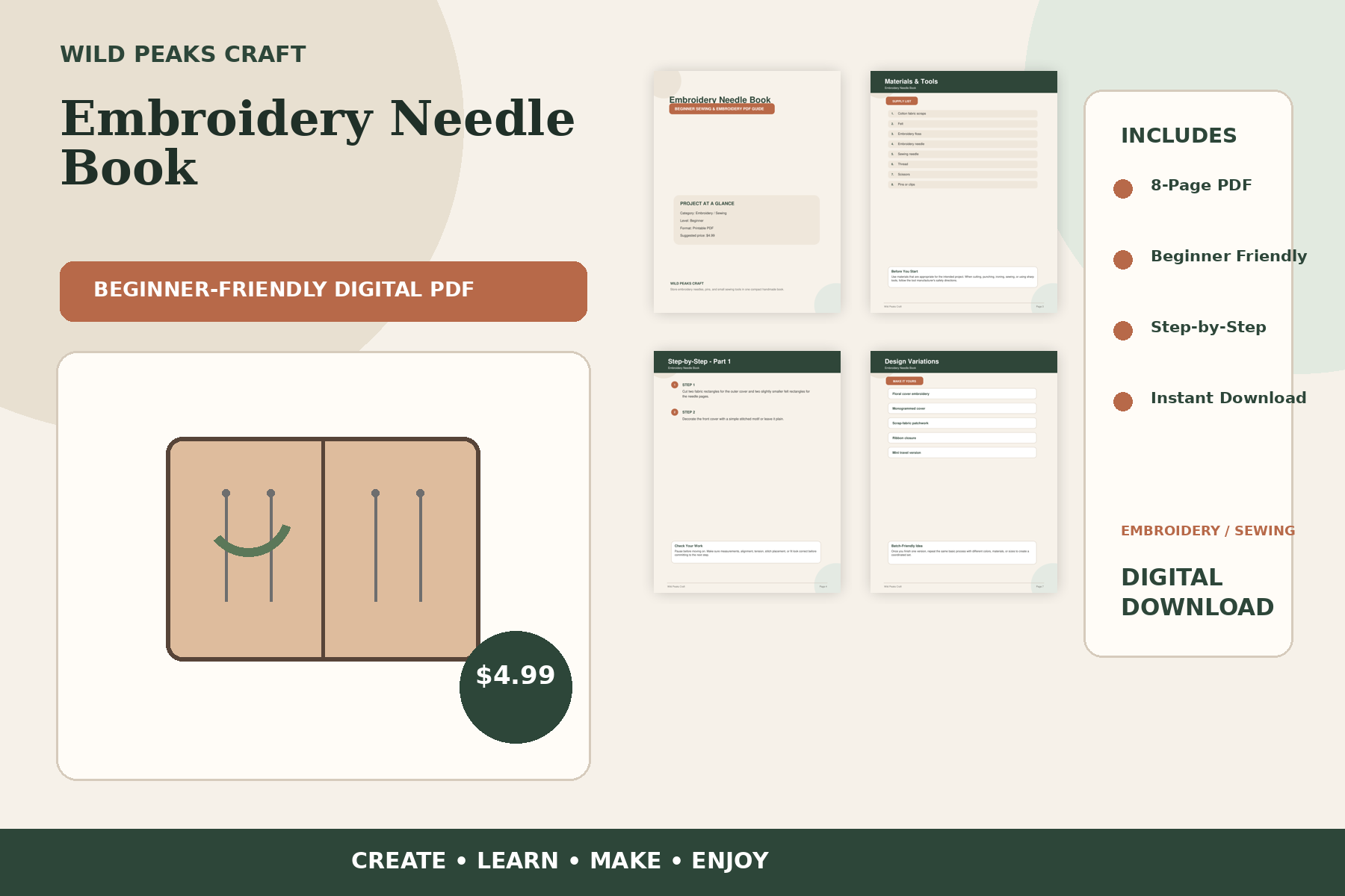 Product preview for Embroidery Needle Book