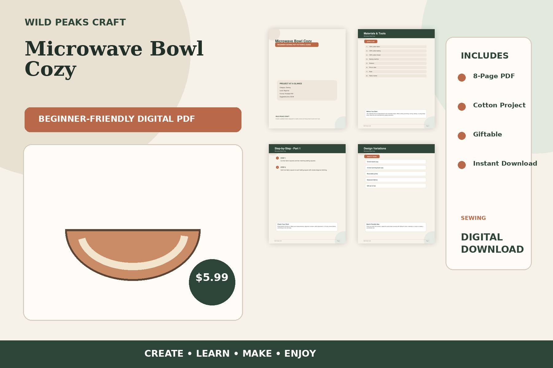 Product preview for Microwave Bowl Cozy