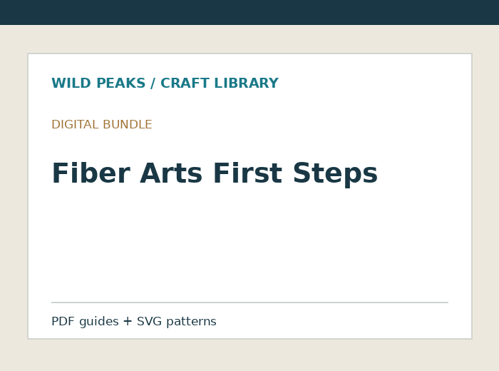 Preview of Fiber Arts First Steps