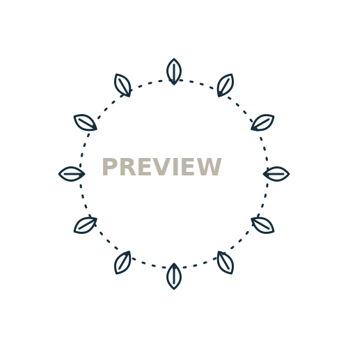 Preview of Leaf Wreath 02 Printable SVG Pattern