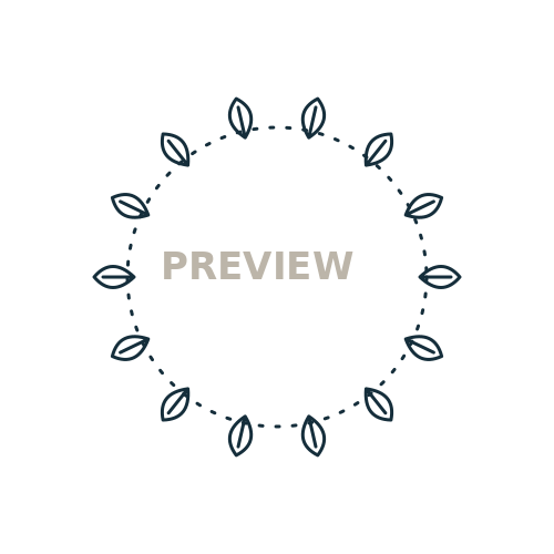 Preview of Leaf Wreath 03 Printable SVG Pattern