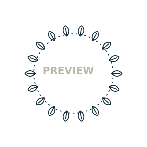 Preview of Leaf Wreath 05 Printable SVG Pattern