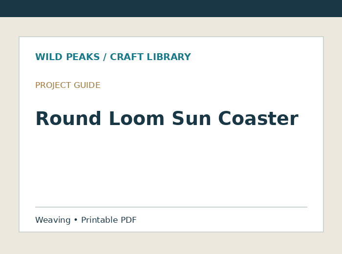 Preview of Round Loom Sun Coaster