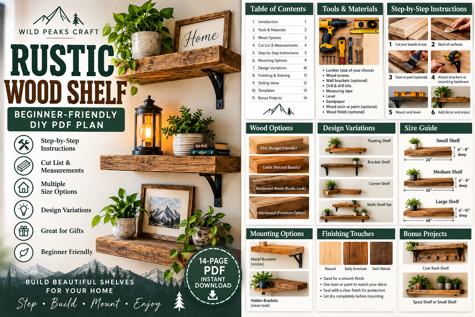 Product preview for Rustic Wood Shelf