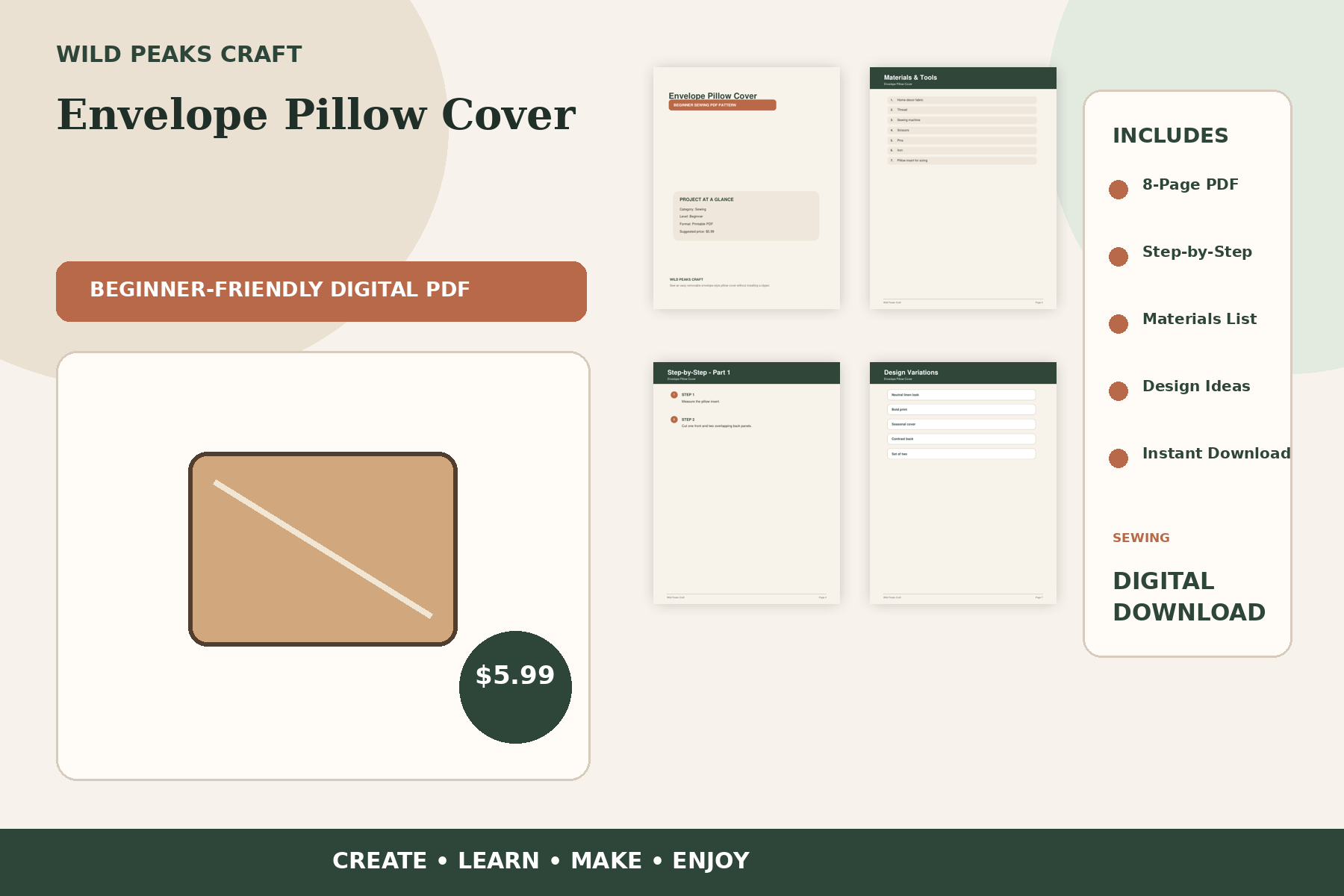 Product preview for Envelope Pillow Cover