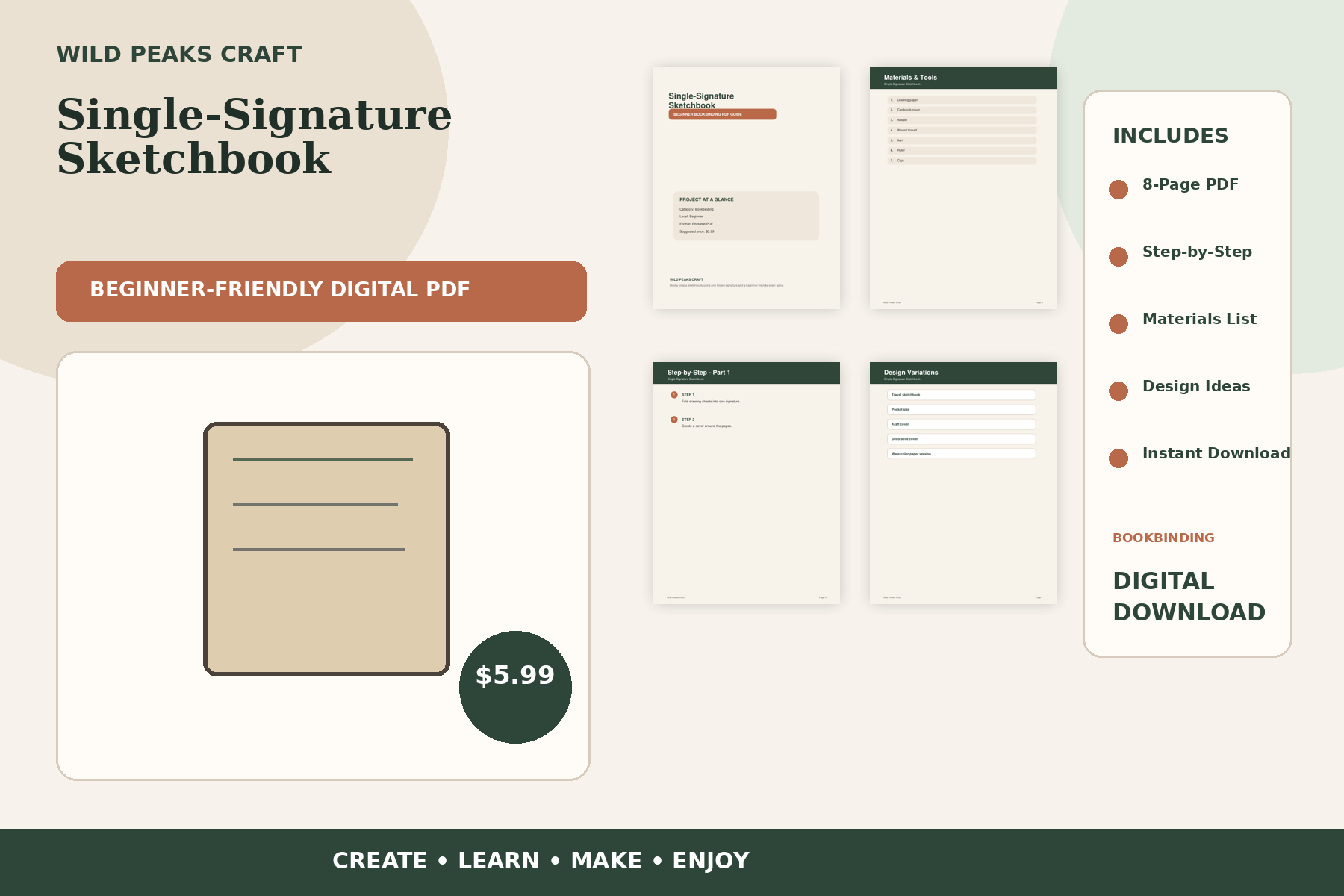 Product preview for Single-Signature Sketchbook