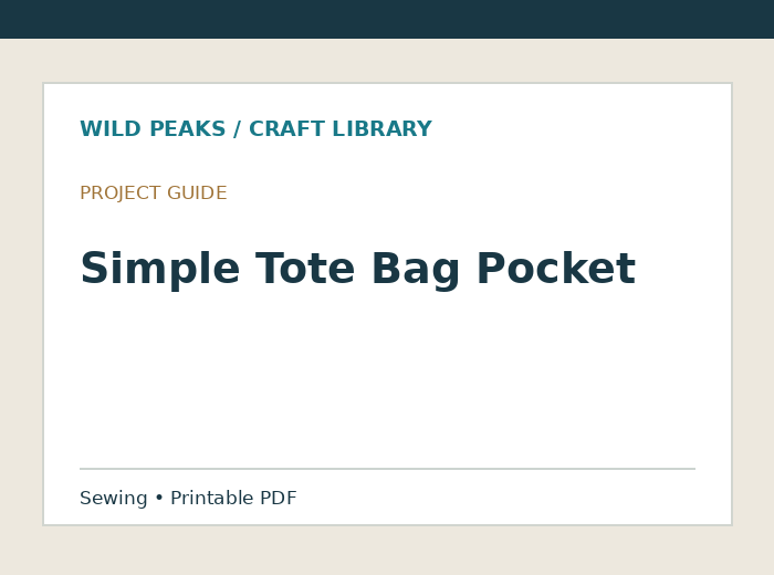 Preview of Simple Tote Bag Pocket