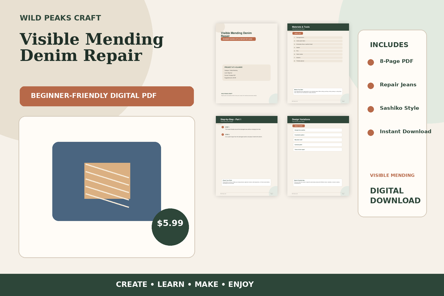 Product preview for Visible Mending Denim Repair