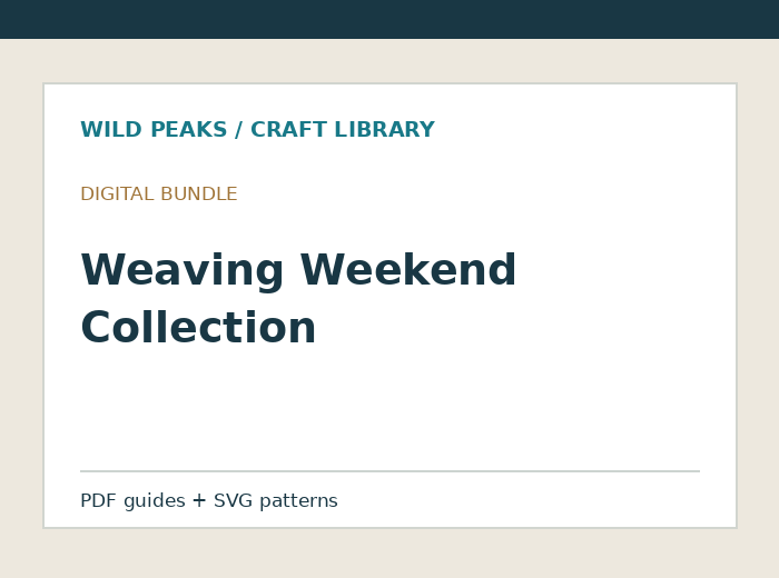 Preview of Weaving Weekend Collection