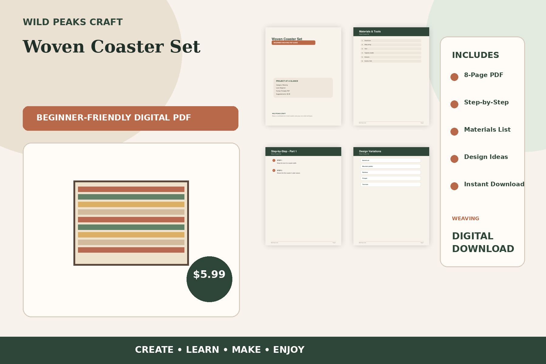Product preview for Woven Coaster Set