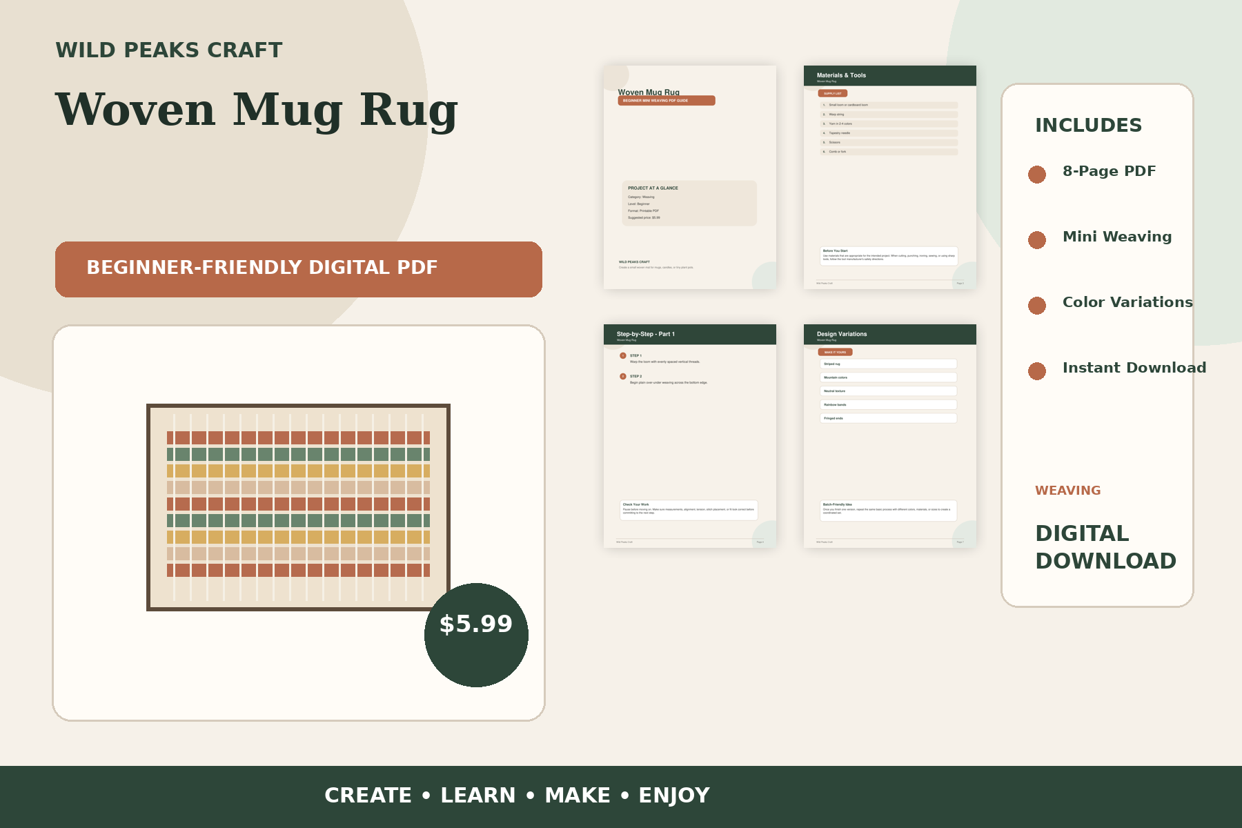 Product preview for Woven Mug Rug
